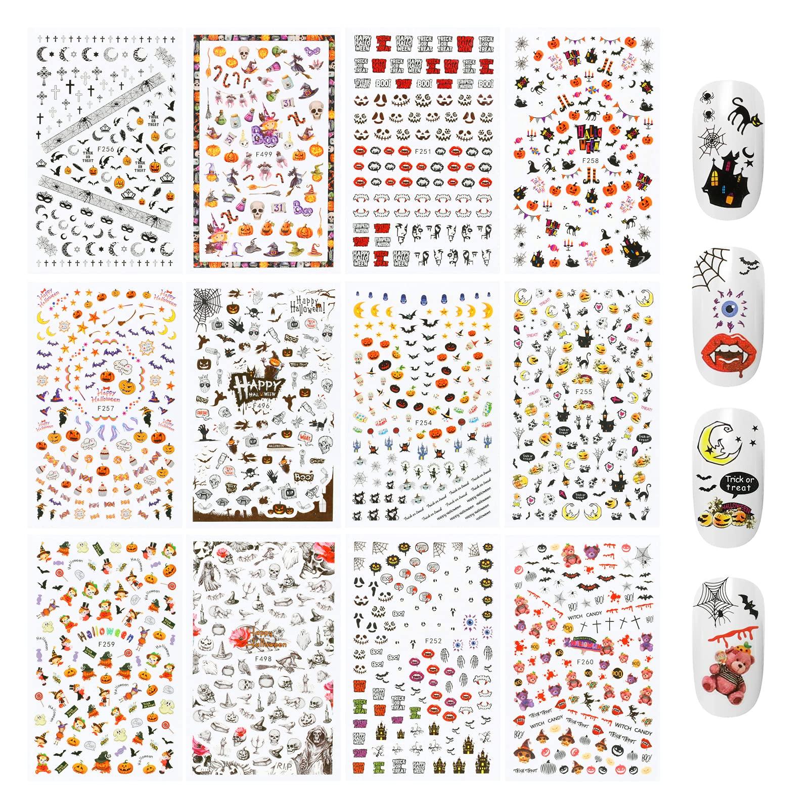 

LIHAO Хэллоуин Ногти 12 Косплей Костюм Ногти Объемные Наклейки, Листы, Макияж, Принадлежности, Аксессуары, Искусство, Блестящие, Милые,