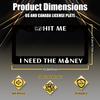 Funny License Plate Frame Hit Me I Need The Money License Plate Holder Stainless Steel License Plate Car Accessory Personalise License Plate