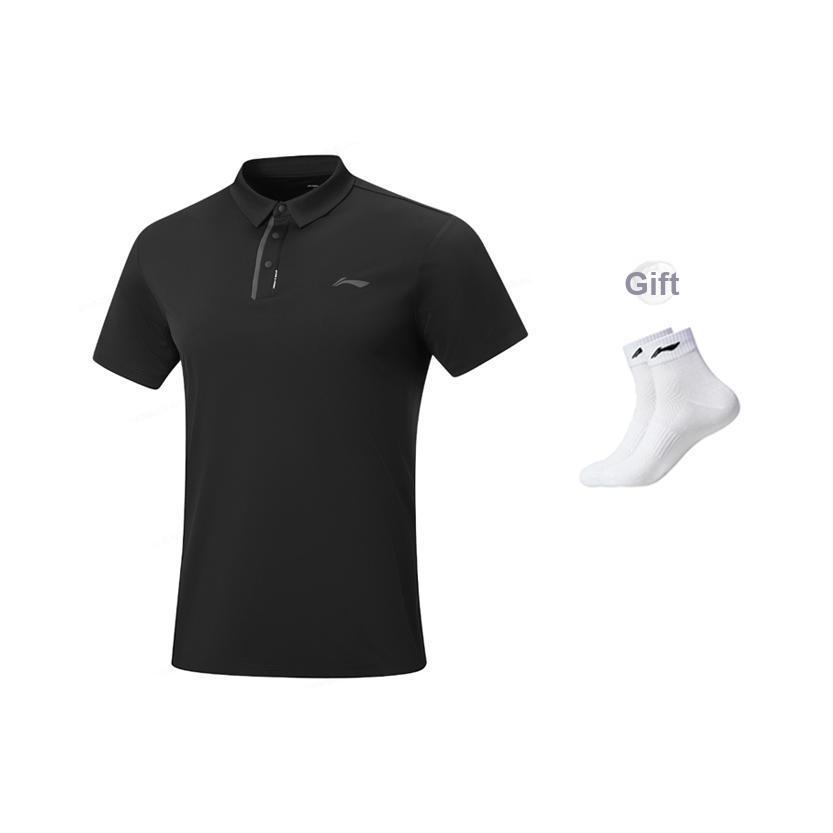 Li Ning Fitness Serie UV-beständig Feuchtigkeitstransportierend Schnelltrocknend Poloshirt Herren Oberteile APLW163-6