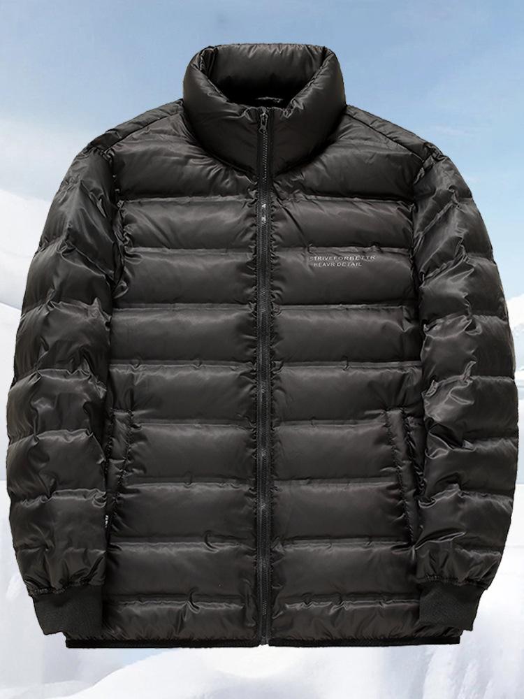 Men's 5-in-1 White Goose Down Jacket with Removable Liner - High-End Winter Outerwear for Middle-Aged Warmth