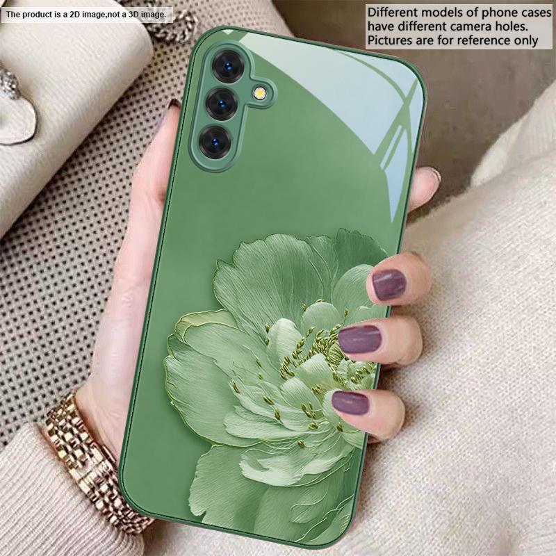 Gradient colored flowers For Samsung A01 A02 03 Core 04 05 06 10 12 13 14 5G 15 16 M02 12 Note 8 9 10 20 glass Ultra phone case