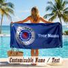Custom Text Beach Towel, Soft Absorbent Swimming Multi-use TowelRangers FC