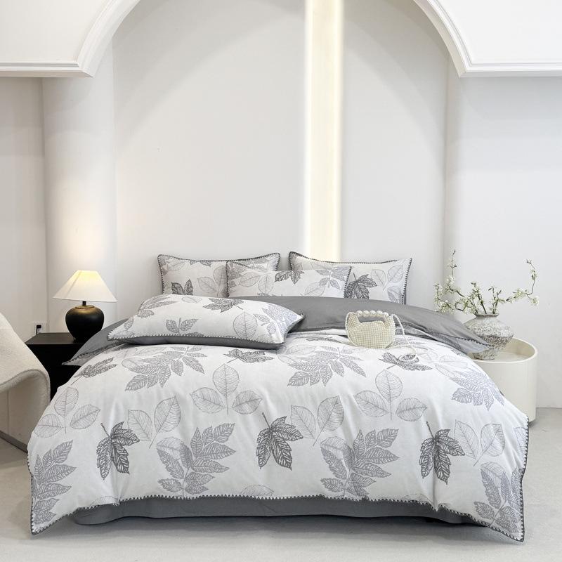 2026 Shell Edge Thickened Brushed Cotton 4-Piece Set