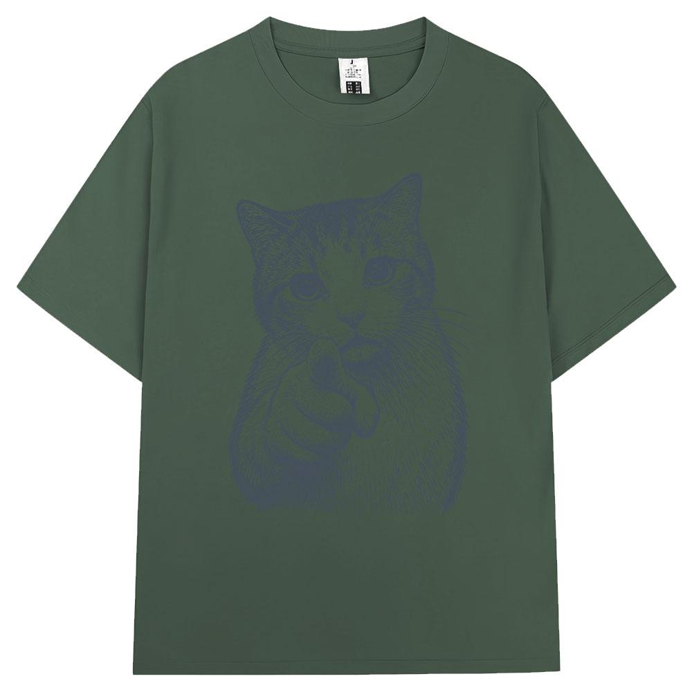 Funny Cat Meme Graphic T Shirts Last Warning Pointing Cat Fashion Vintage Tshirt Unisex Unisex Humor Oversized 100 Cotton T Shirt