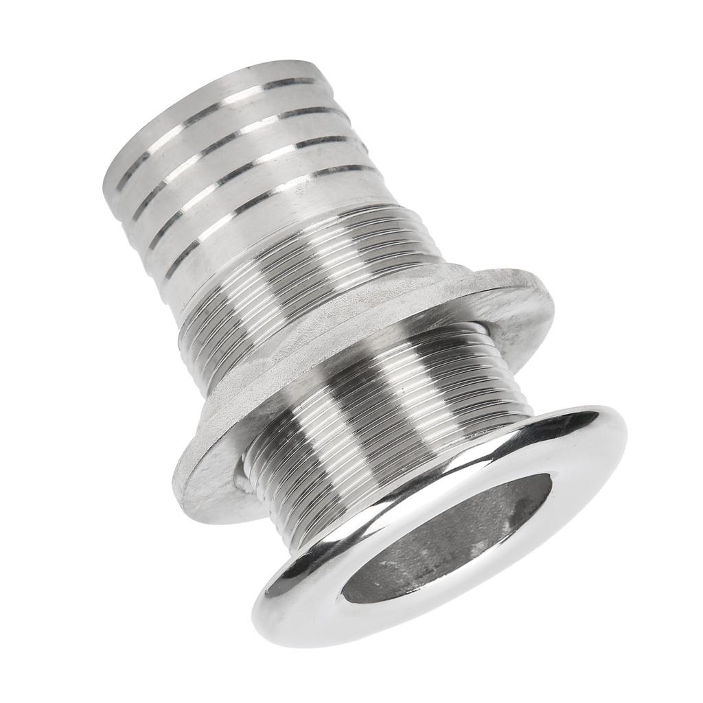 Wasserablassstopfen Durchgangsfitting Ablaufstutzen 316 Edelstahl für Marine Boot Yacht 1 1 2in Schlauch