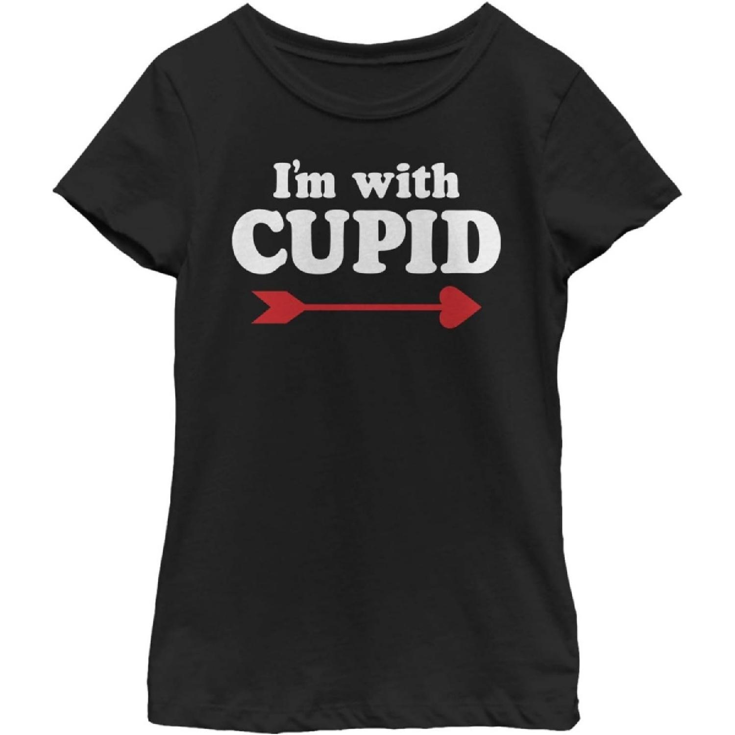 LOST GODS Girl s Valentine s Day I m with Cupid Arrow T-Shirt S