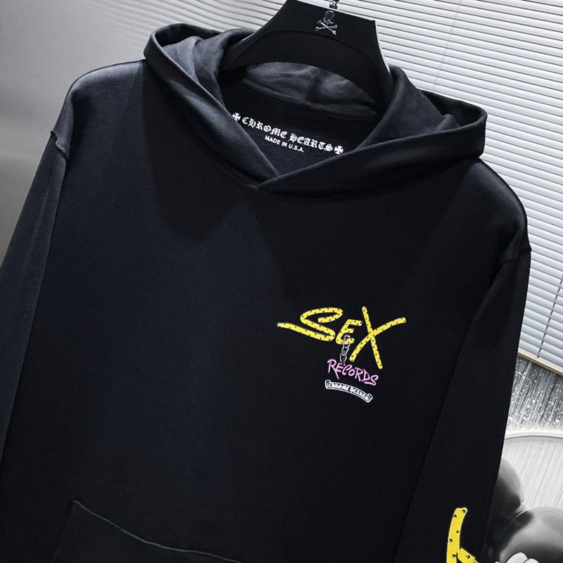 8398 CHROME HEARTS 2025 New Spring and Autumn Plus-size Thin Style Classic Style Logo Hooded Sweatshirt for Couples