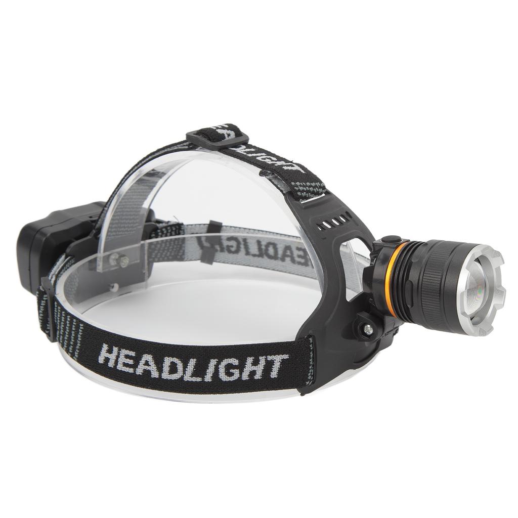Rechargeable Headlamp High Brightness Adjustable Zoom Lightweight Waterproof Head Flashlight for Outdoor Night Fishing