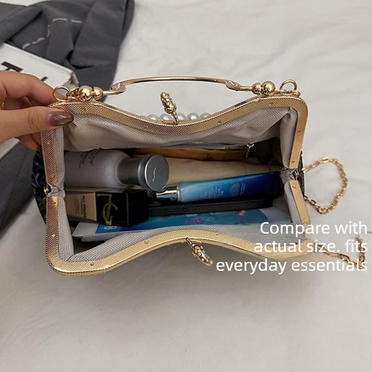 National Style Embroidered Brocade Mouth Gold Bag Women's Banquet Handbag