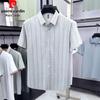 Pierre Cardin Men's Summer Vertical Stripe Short Sleeve Shirt