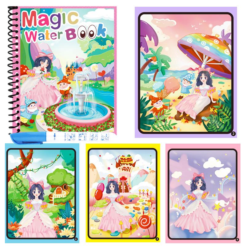 Children Magic Water Painting Book Creative DIY Kindgarten Kids Graffiti Color Water Drawing Book Early Education Toys for Kids XYZ