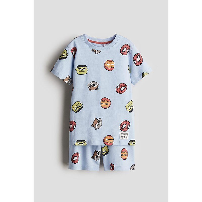 

[Серия Disney] HM Детская одежда Костюм для мальчиков 2 предмета Осень Новый Принт Футболка Шорты 0619086 Light blue/Marvel Comics 150/76(10-12Y)