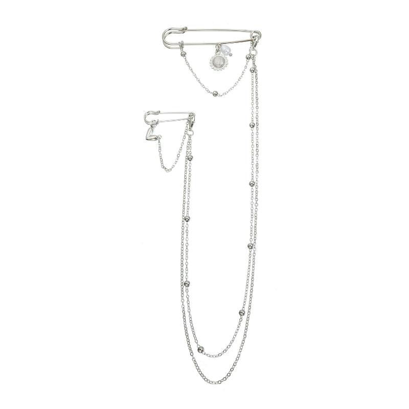 Y2K Панк Цепь Брошь Кисточка Подвеска Многослойная Клипса для Кардигана Металлическая Цепь Поясная Цепь Брошь Украшение Подарок