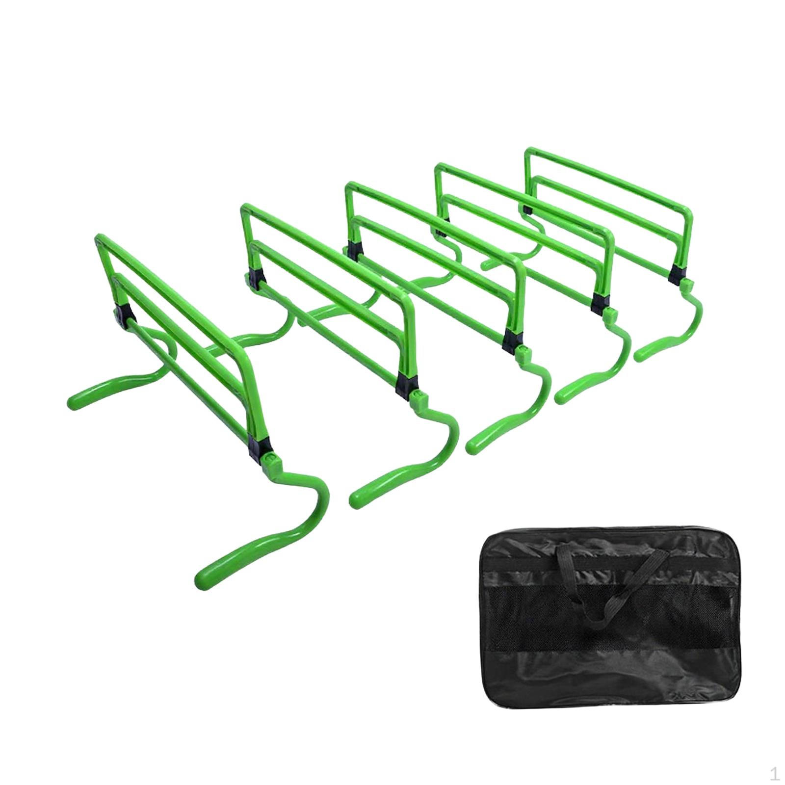 

5 шт. барьеров для ловкости с регулируемой высотой, оборудование для тренировки скорости для барьерного бега, футбола Green