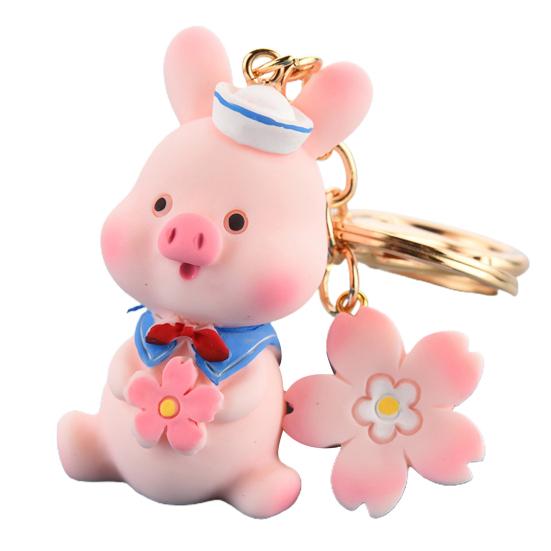 Lovely Animal Pig Keychain Key Ring Piggy Pendant Car Keyring Bag Decor Gift