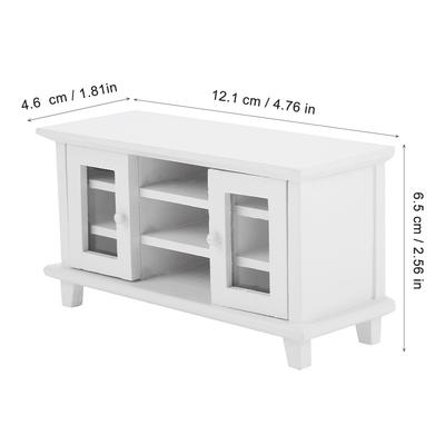 1:12 Scale   Storage TV Cabinet  Ature   Wooden Furniture Children Gift White