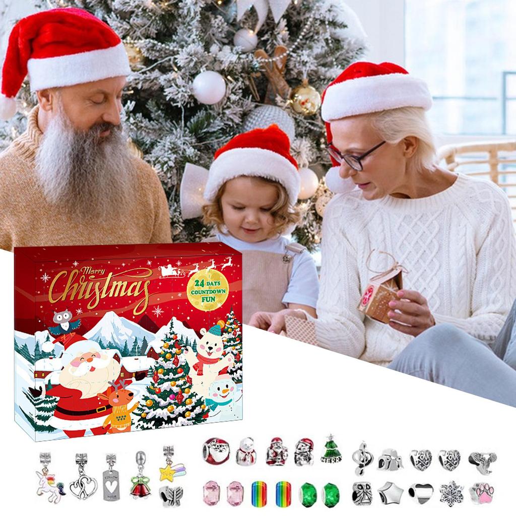 Christmas Advent Bracelet 24 Days DIY Crafting Set Advent Countdown Calendar Jewelry For Girls Adults Collectors Family