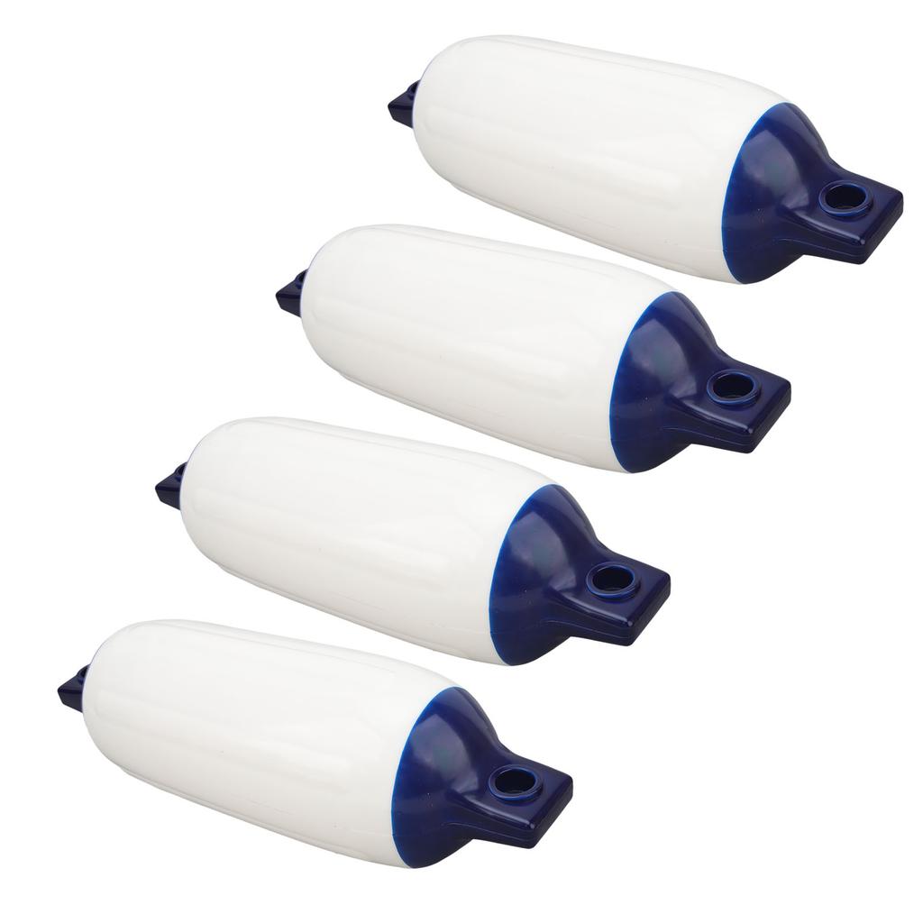 4 Pcs Inflatable Boat Bumpers Ribbed Twin Eyes Buoys Docks Shield Protection Bumper with 4 Ropes for Yachts Boats