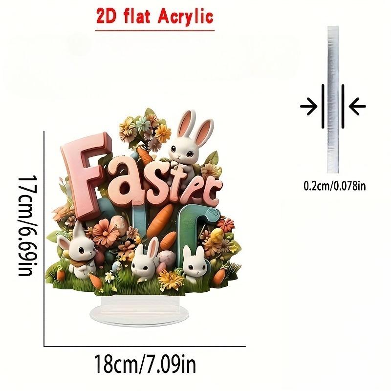 2D Flache Böhmische Stil Acryl Osterei und Hase Thema Schreibtischdekoration, Geeignet für Wanddekoration, Veranda, Zimmer, Villa, Akzente Zuhause, Flur