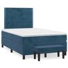 3137777 vidaXL Lit à sommier tapissier et matelas Bleu foncé 120x200cm Velours