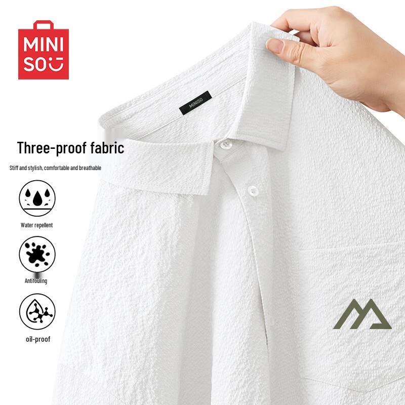 MINISO Men s Workwear Style Short Sleeve Loose Fit Shirt 4XL