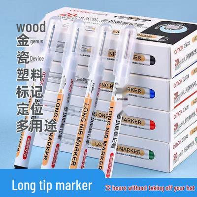 Long-Head Oily Marker for Woodworking and Logistics