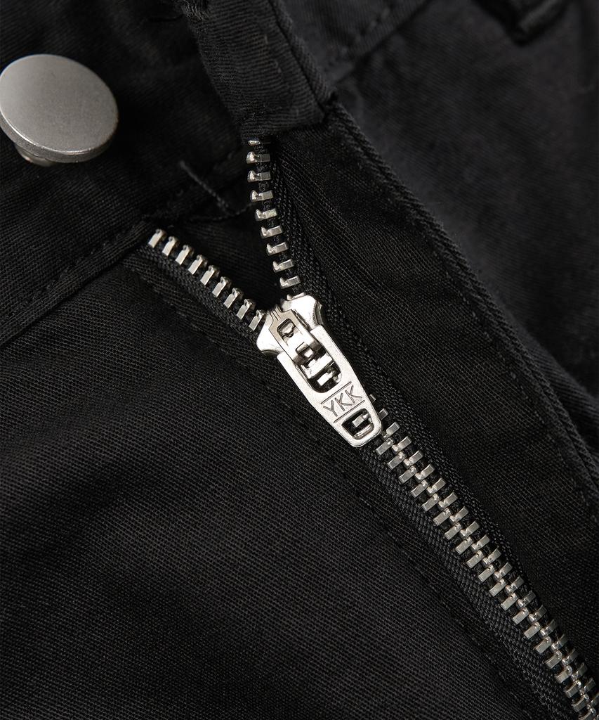 TOFFEE Curved Barrel Cotton Pants (Black)