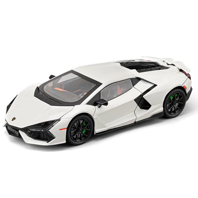 1:24 Scale Alloy Diecast Revuelto Toys Cars Models Light Sound 4 Doors Opened Sports Car Pull Back Vehicles Boys Fun Collection