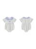 Infant Short Sleeve Jumpsuit with Floral Embroidery and Ruffle Collar for Baby Girls and Boys Summer Romper Outfit