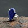 Coffin Shape Blue Sapphire 925 Sterling Silver Ring Jewelry, Unique Gift Handmade Ring