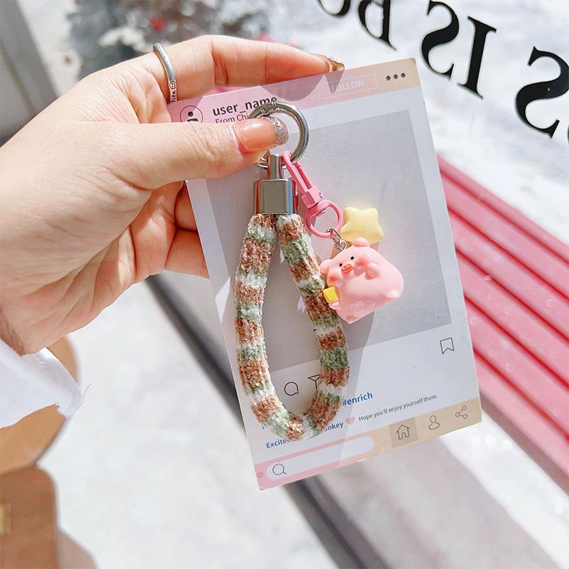 

Барвистий Плюшевий Брелок Шнурок для Мобільного Телефону Kawaii Поросятко Брелок Солодкий Підвіс для Сумки Прикраса для Рюкзака Аксесуари для Ключів