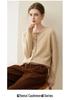 Women's Cashmere Round Neck Cardigan - Soft, Warm, Loose Fit Sweater for Autumn & Winter