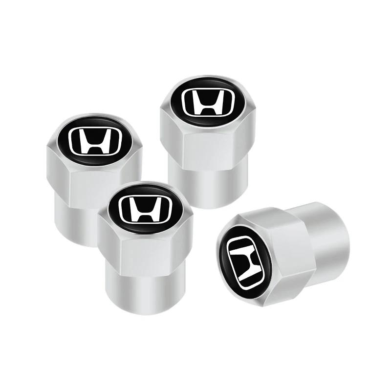 For Honda cco4Pcs Metal Car Wheel Tire Valve Caps Stem Case Cover For Honda Civic FIT CRV Accord Jazz HRV Stepwgn Prelude Insight Odyssey CRZ