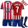 2627 Maglia a Righe del Club N.. 19 Alvarez 7 Li Gangren Atletico Madrid Completo da Calcio Casa