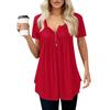Damen Freizeit T-Shirt Rundhals Pullover Kurzarm Top