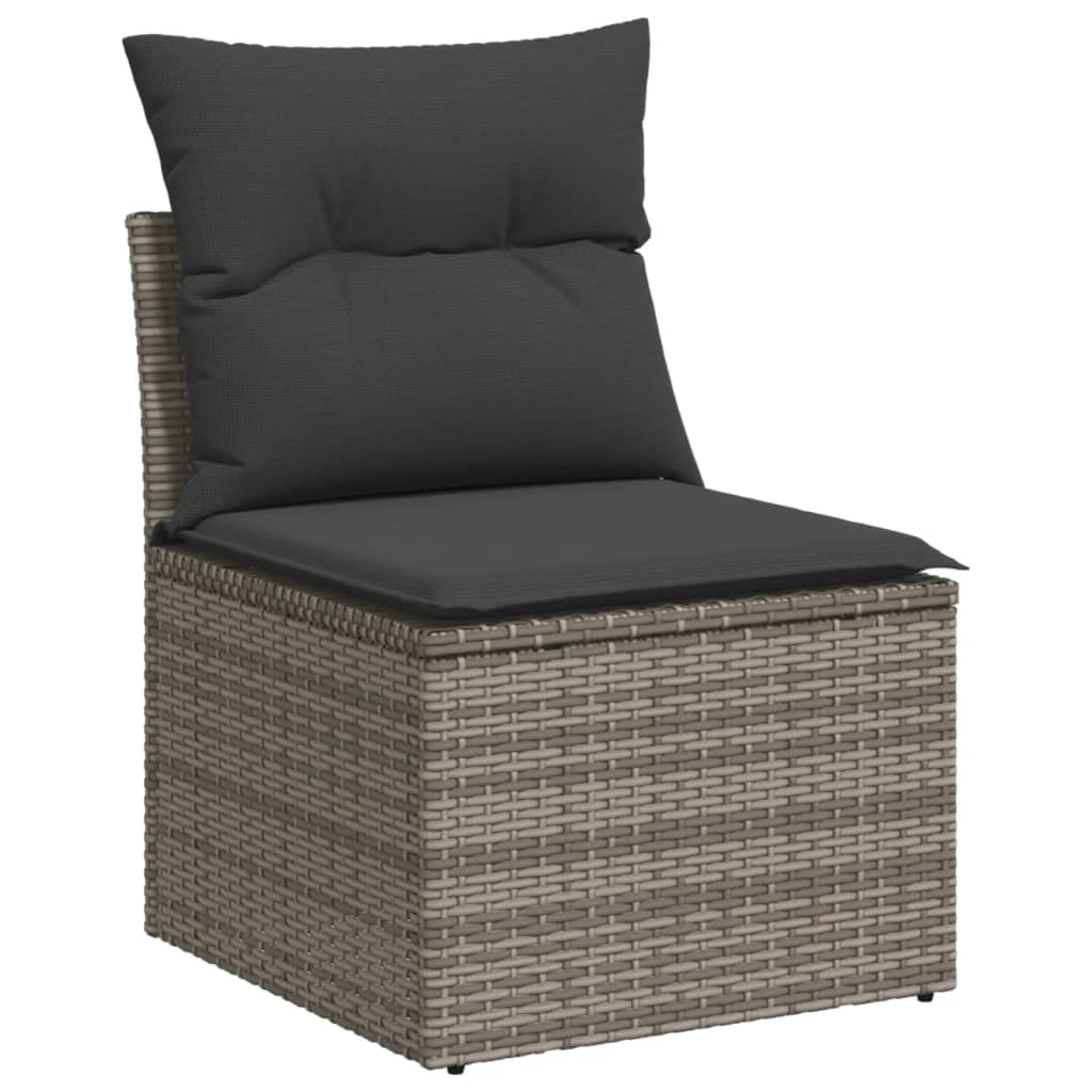 Vidaxl 5-Cz. Garden Lounge Set, Cushions, Grey PE Rattan