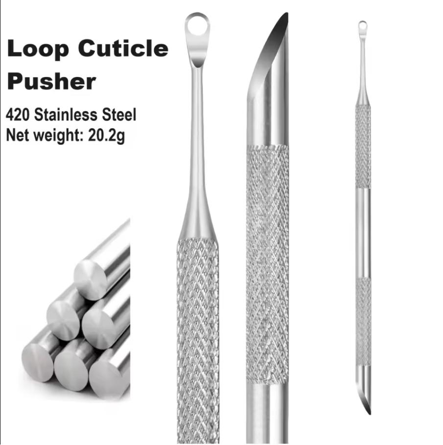 Xiaomi Double-Headed Stainless Steel Cuticle Remover Nail Pusher Exfoliation Prep Tool Bevel Shovel Manicure Pen Nail Art Tools