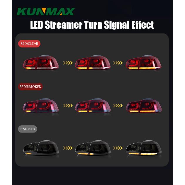 2PCs Car LED Tail Light Assembly For VW Golf 6 MK6 GTI R 2008-2013 Dynamic Turn Signal Reverse Fog Brake TailLights Plug Play