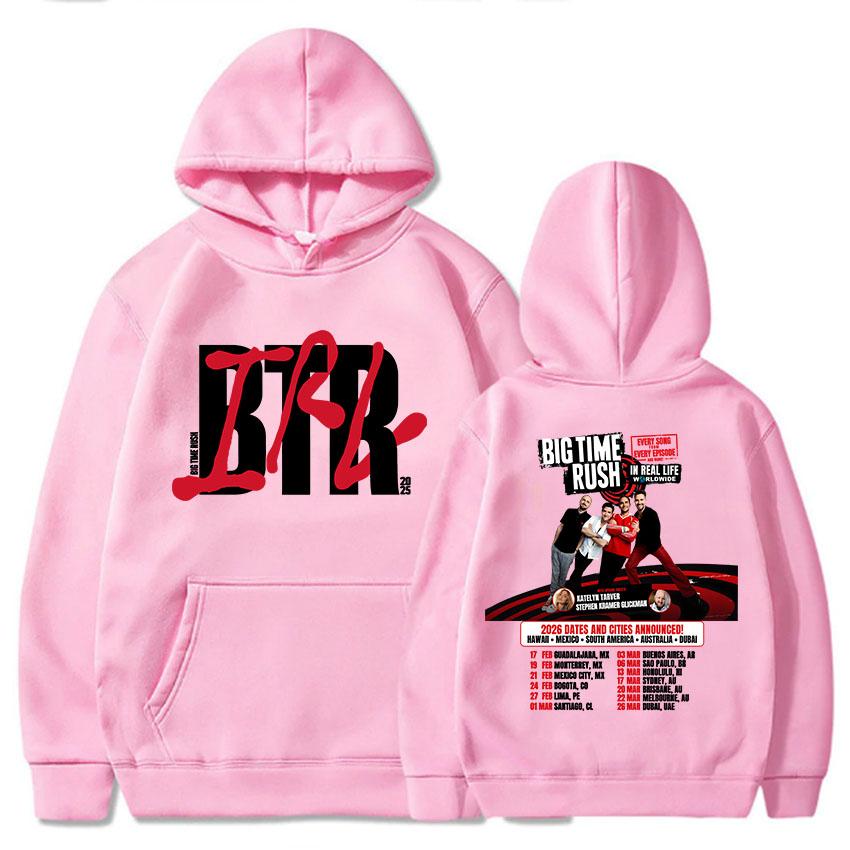 Trendy discount BTR IN REAL LIFE WERELDWIJD 2025 TOUR HOODIE Big Time Rush Band Mode Sweatshirts Met Capuchon Lange Mouw Heren Pullovers Streetwear M