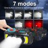 2000000LM Rechargeable LED Headlamp with Built In Battery Hiking 7 Modes Red Night Vision Head Torch Waterproof Camping Headlamp