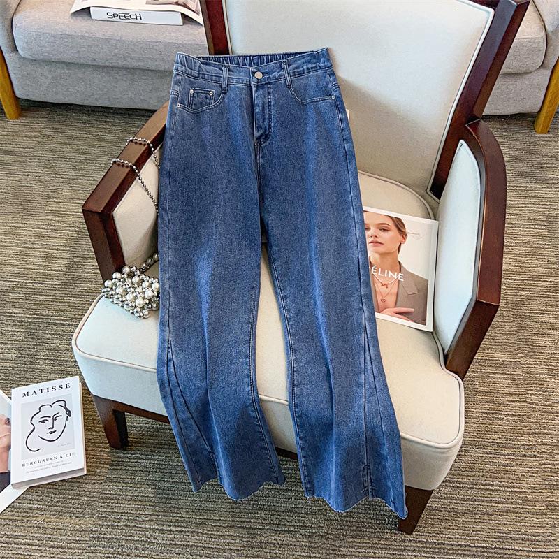 Plus Size Women's High Waist Flared Jeans - Slimming, Casual, Loose Fit, 200/300 Jin (3365)