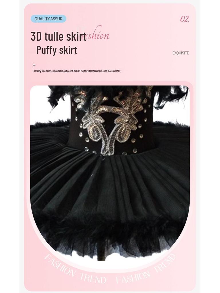 Children's and Adults' Sequin Ballet Tulle Skirt - Professional Swan Lake Dance Costume