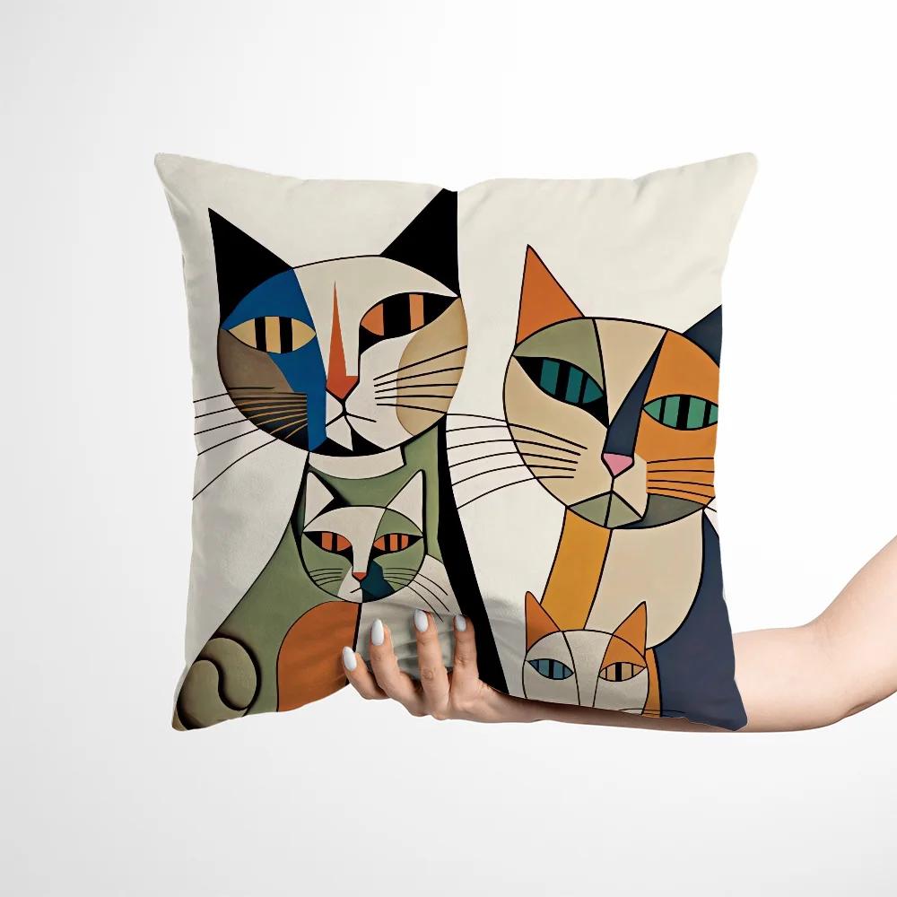 Povlak na polštář Picasso's Cat Povlaky na polštáře Dekorační polštáře na dívčí postel Ozdobné polštáře x Povlaky na polštáře