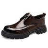 Mens Genuine Leather Loafer Shoes Round Toe Slip-On Business Casual Flat Sole Comfortable Dress