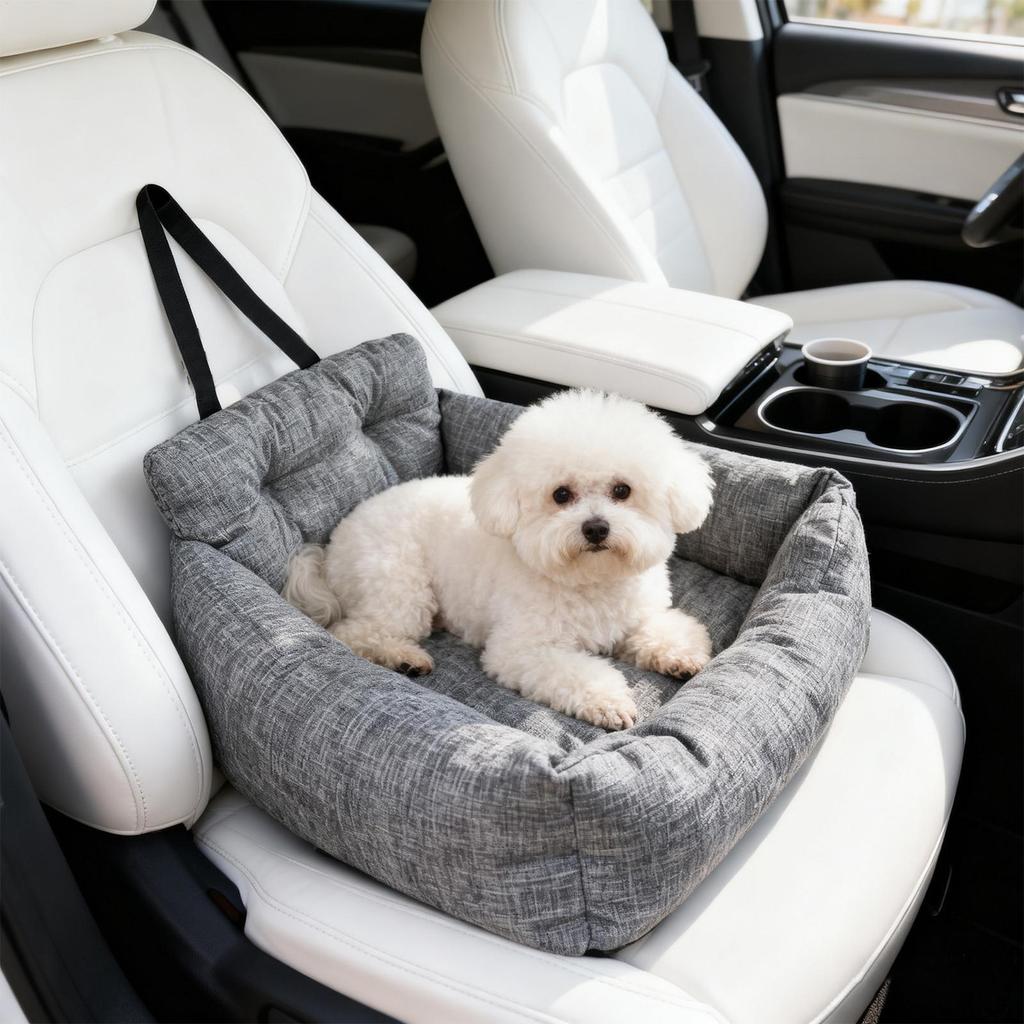 Car Bed For Dogs Adjustable Foldable Safety Tether Cushions Car Pet Bed For Travel Vehicles Summer Winter Trunk Interior Puppy