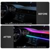 64 Color Car LED Ambient Light Acrylic Strip Dashboard Light RGB Car Interior Hidden App Remote Control Atmosphere Lamp 110cm 5V