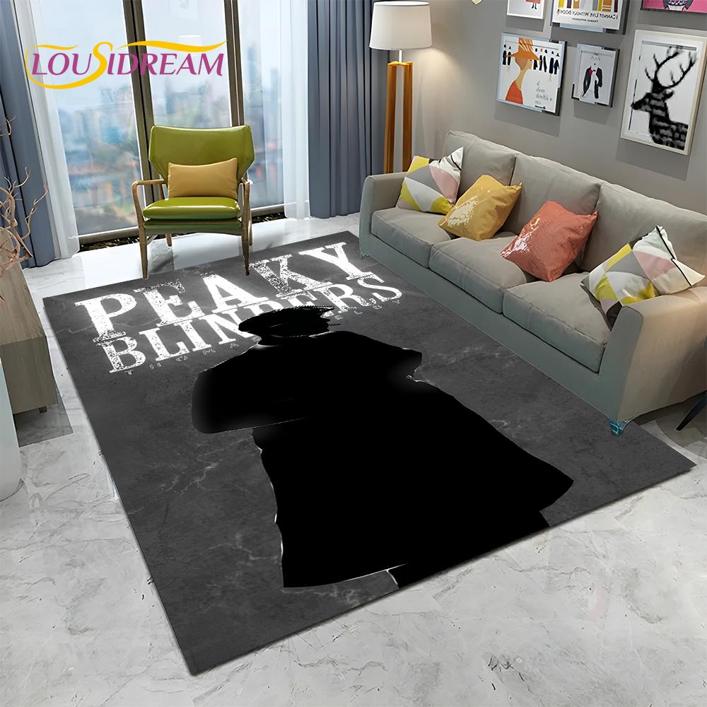 HD Tommy Shelby 3D P-Peaky Blinders Carpet Rug for Home Living Room Bedroom Sofa Doormat Decor,kids Area Rug Non-slip Floor Mat