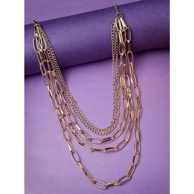 Western Stylish Boho Designer Trendy Fashion Multilayered Link Chunky Necklace for Women & Girls