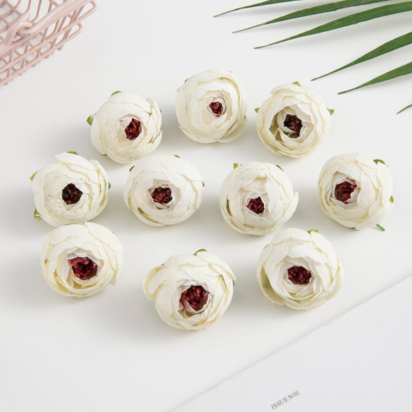 10/100PCS Silk Tea Roses Bud Artificial Flowers Diy Gifts Candy Box Christmas Decorations Home Garden Wedding Holiday Supplies