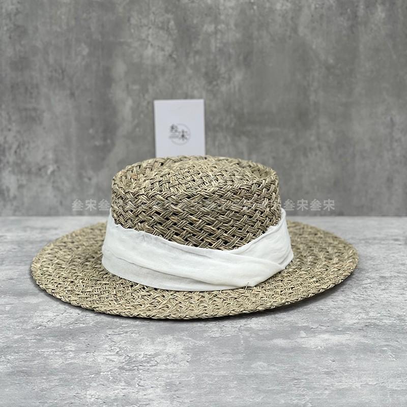 Internet Celebrities Ins French Concave Hat Female Seaweed Woven Straw Hat Travel Vacation Beach Shade British Top Hat